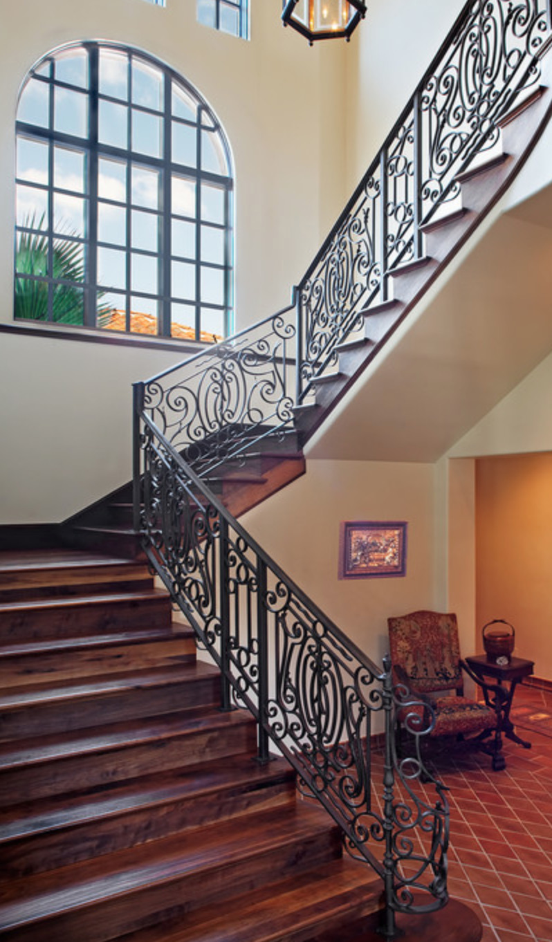 Rampe, escalier, en, fer, forg&eacute;, ferronnerie, d&rsquo;Art, 